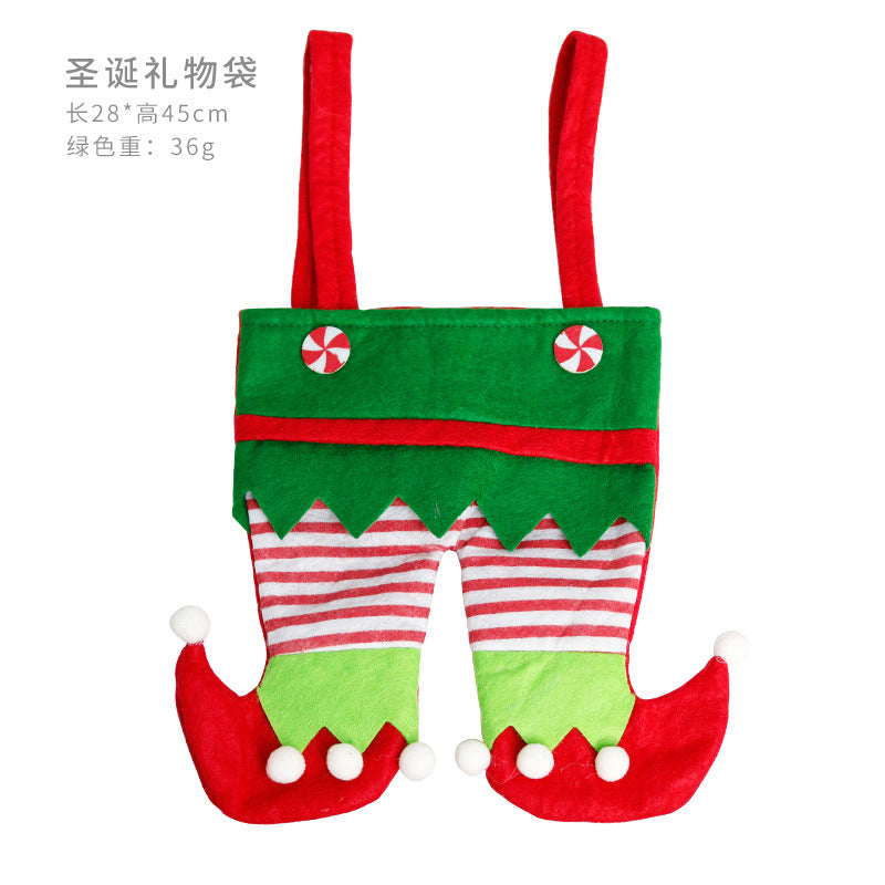 Wholesale Christmas Elf Leg Bag Candy Bag Santa Claus Non-woven Fabric Decorations